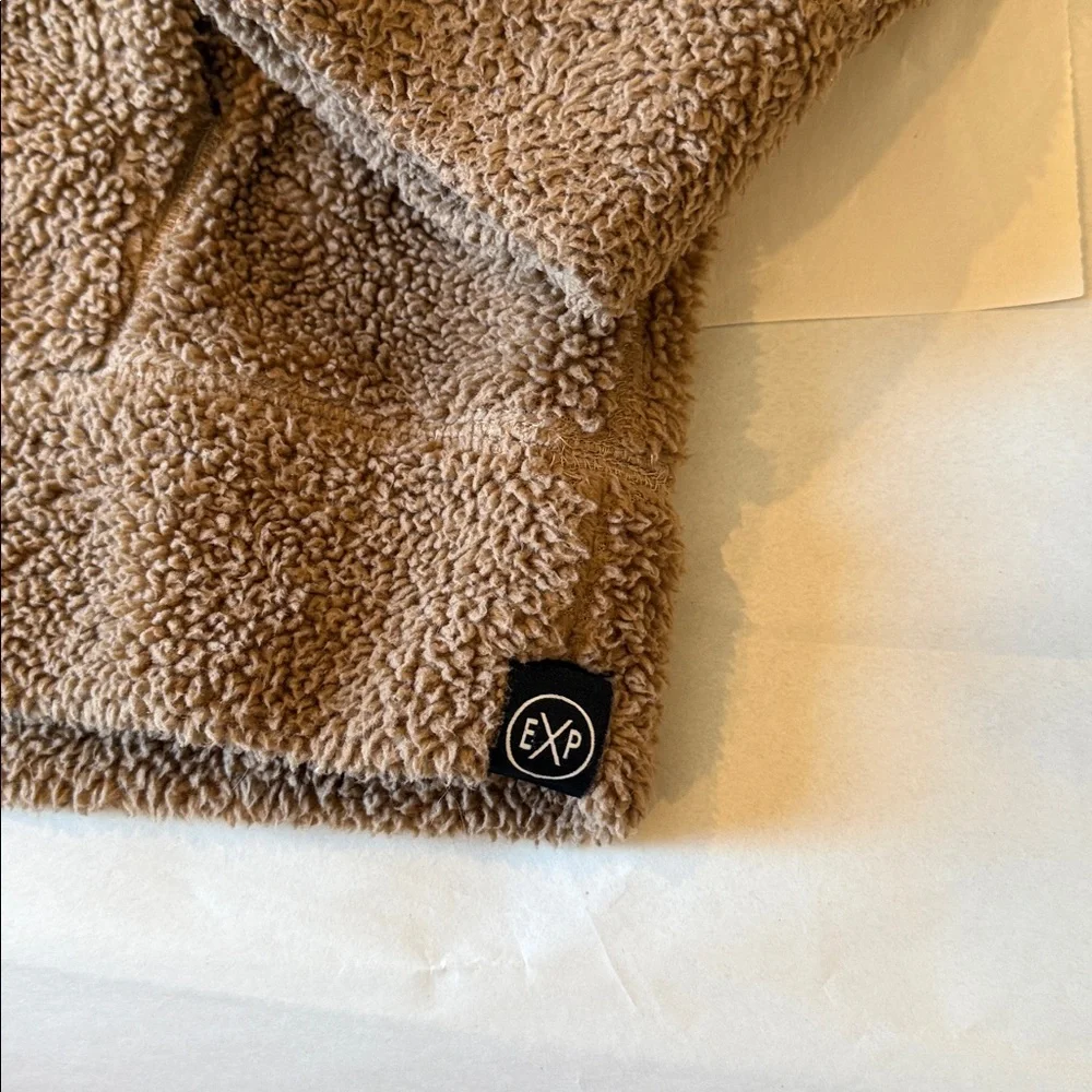 Express Sherpa Fleece Hoodie – Camel Brown – Size L